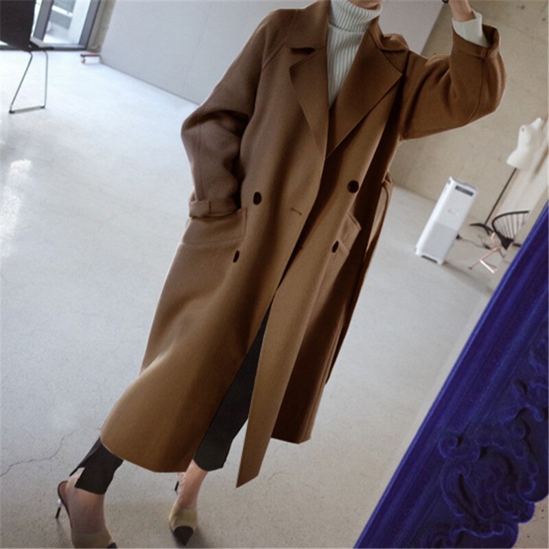 Zaida | Long wool winter coat with gordel