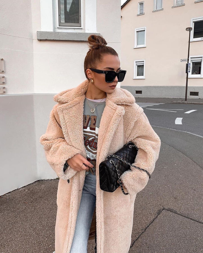 Aurelia® | Elegant long teddy coat