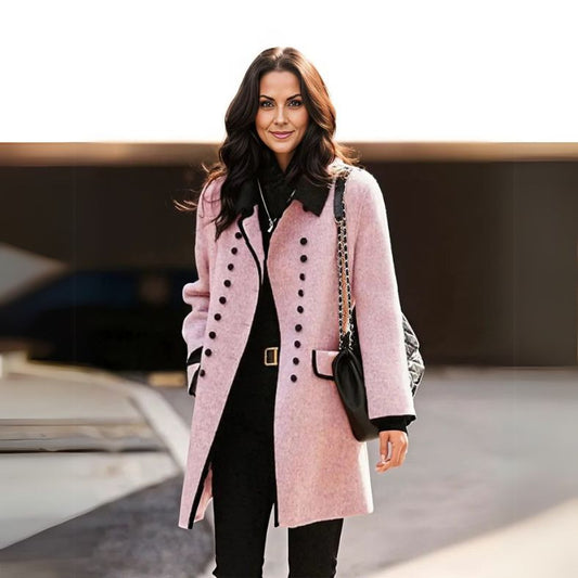 Zenaida  | Elegant long women's coat with button closure