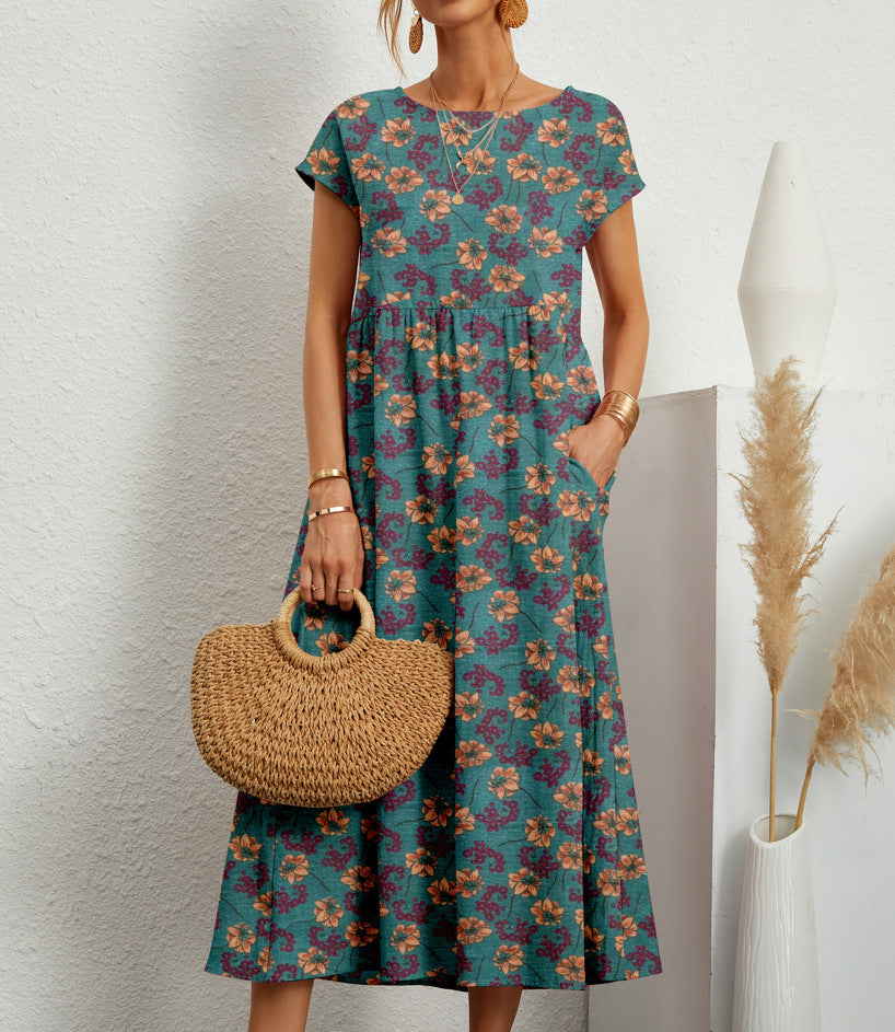 Ivory – Floral Print Midi Dress