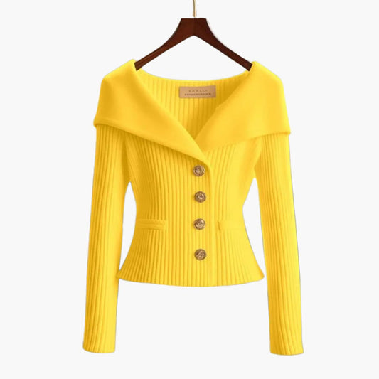 Kim – Ribbed Button-Up Cardigan