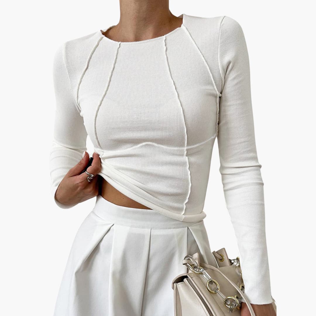 Saskia – Sculpted Seam Long Sleeve Top