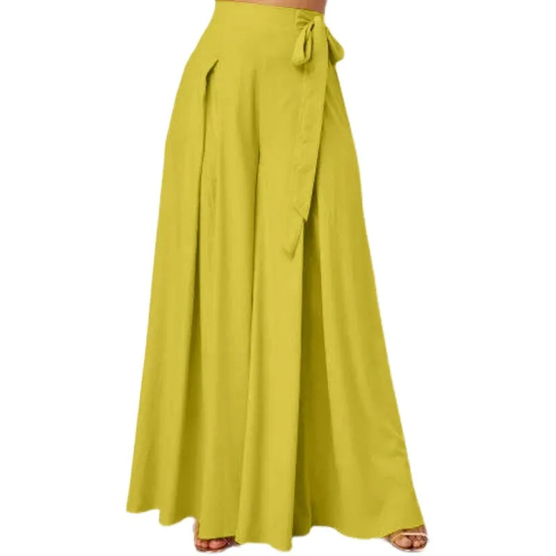 Women’s Cotton Linen Wide Leg Pants High Waist Loose