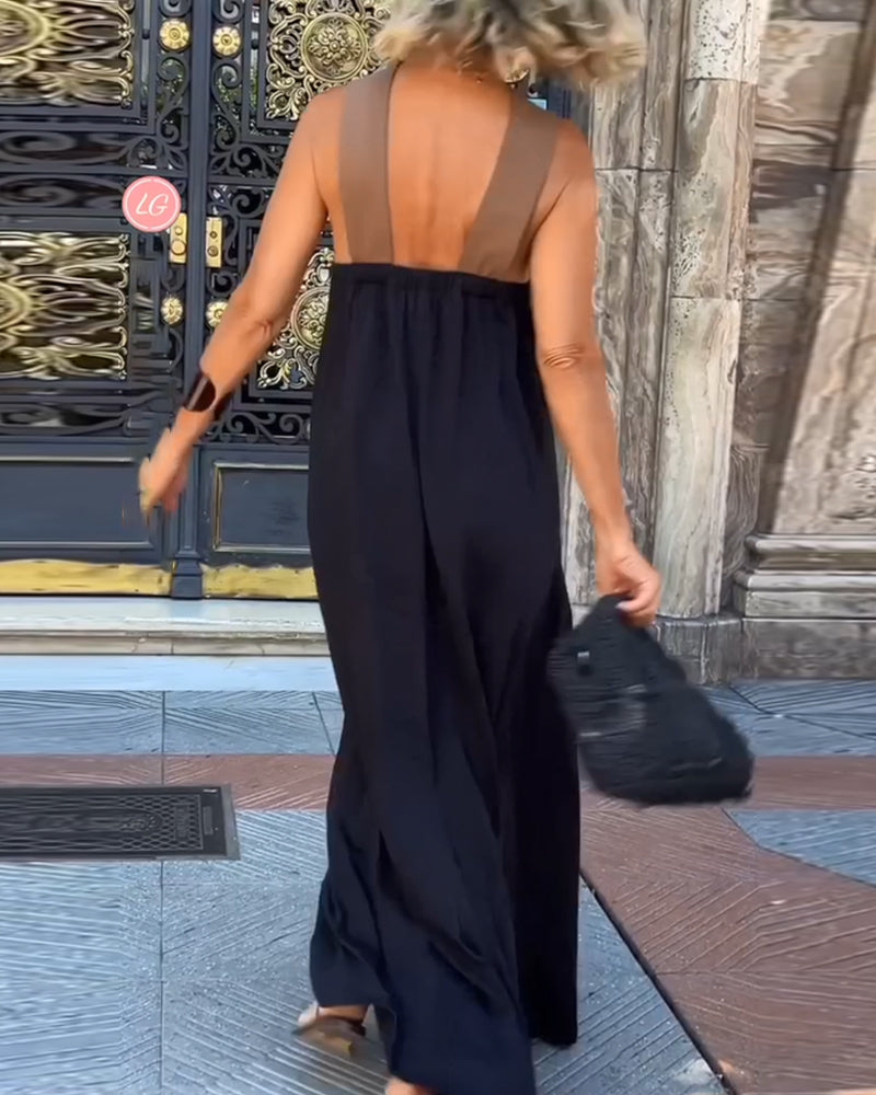 Morven – Crossover Halter Maxi Dress