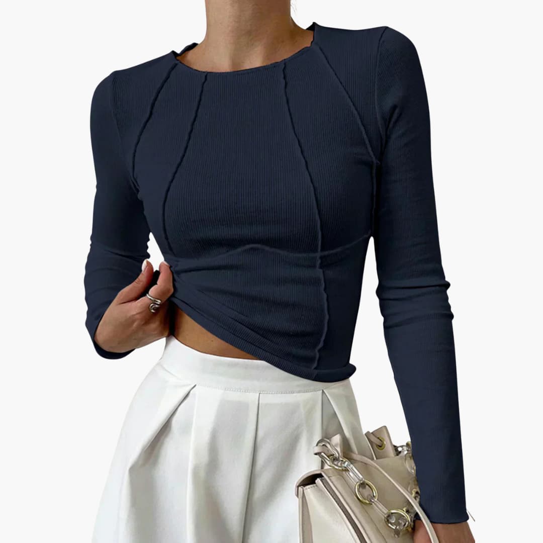 Saskia – Sculpted Seam Long Sleeve Top