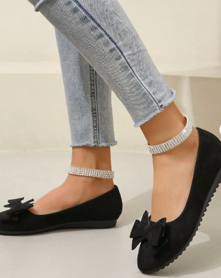 Women’s Bow Detail Ballet Flats – Soft Slip-On Round Toe Casual Shoes