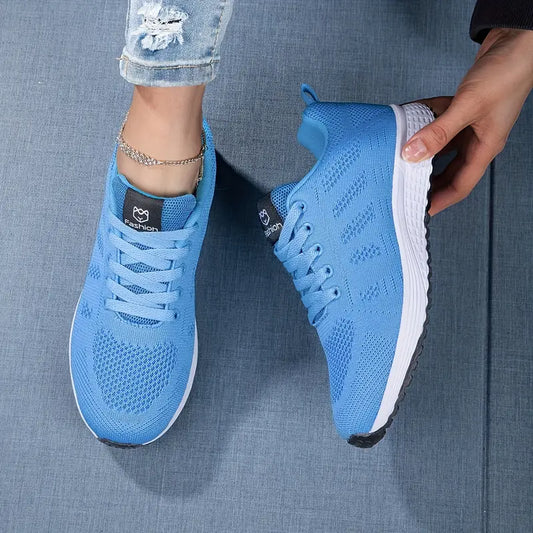 Women’s Lightweight Athletic Sneakers with Mesh and Laces