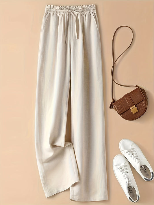 Heather – Wide Leg Drawstring Trousers