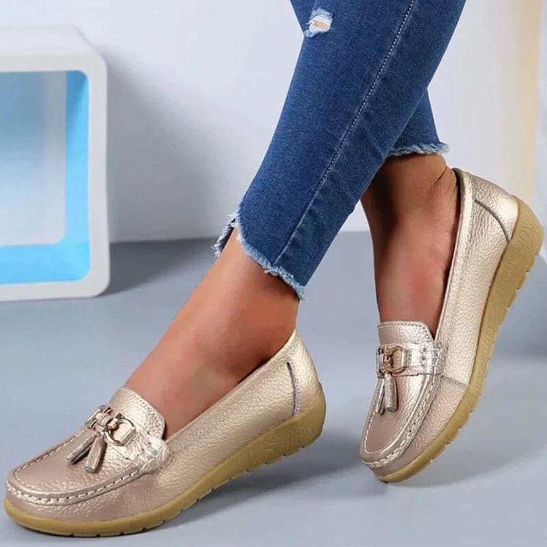 Women's Slip-On Shoes with Tassel Detail and Cushioned Sole