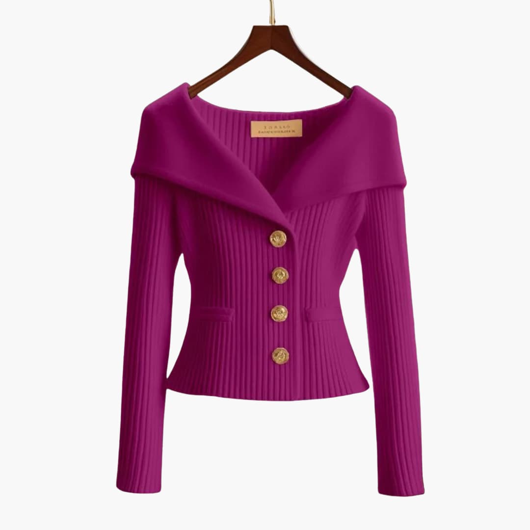 Kim – Ribbed Button-Up Cardigan