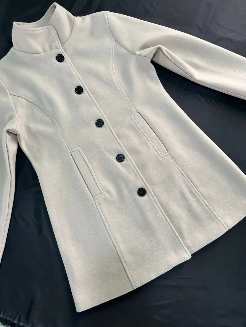 Linda | Single-breasted knit coat