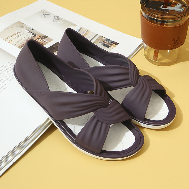 Women’s Comfortable Knot Design Sandals Slip On Soft Sole Summer Slides