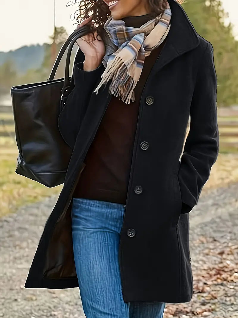 Linda | Single-breasted knit coat