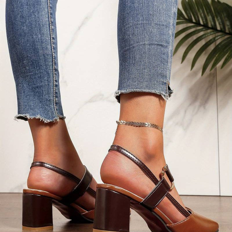 Women’s Orthopedic Block Heels – Stylish Pointed Toe Slingbacks