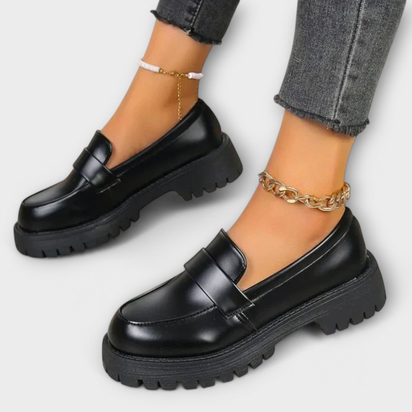 Ladies' Moccasins with Orthopedic Design and Wedge Heels