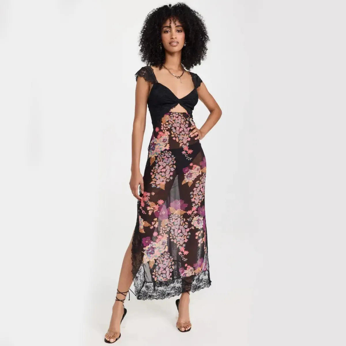 Selviera™ Lace Strap Maxi Dress – Summer Elegance with Floral Charm | Shop Yours Today
