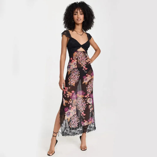 Selviera™ Lace Strap Maxi Dress – Summer Elegance with Floral Charm | Shop Yours Today