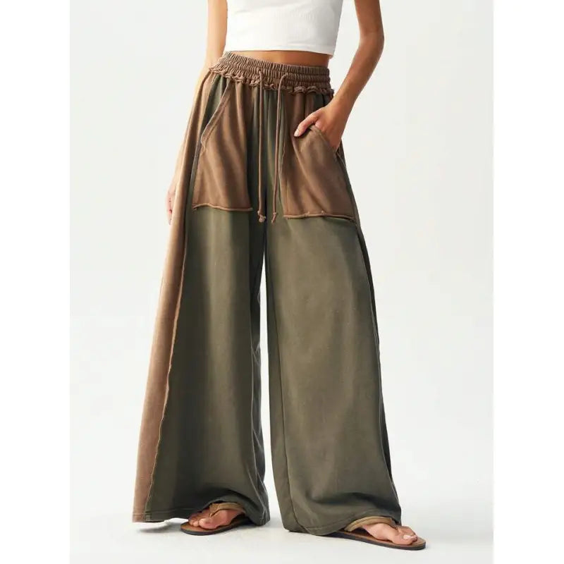 Loose Cotton Japanese Style Patchwork Casual Pants