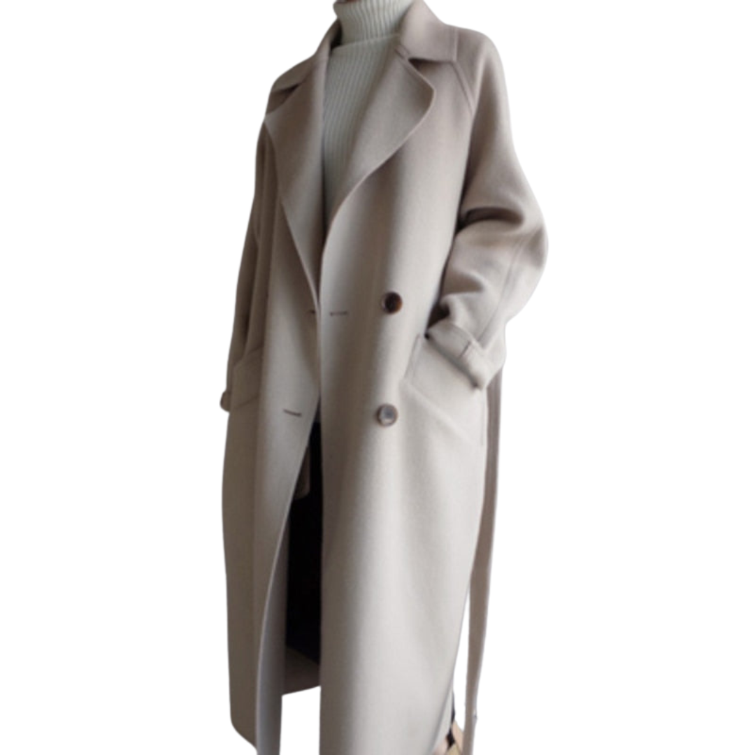 Zaida  | Long wool winter coat with gordel