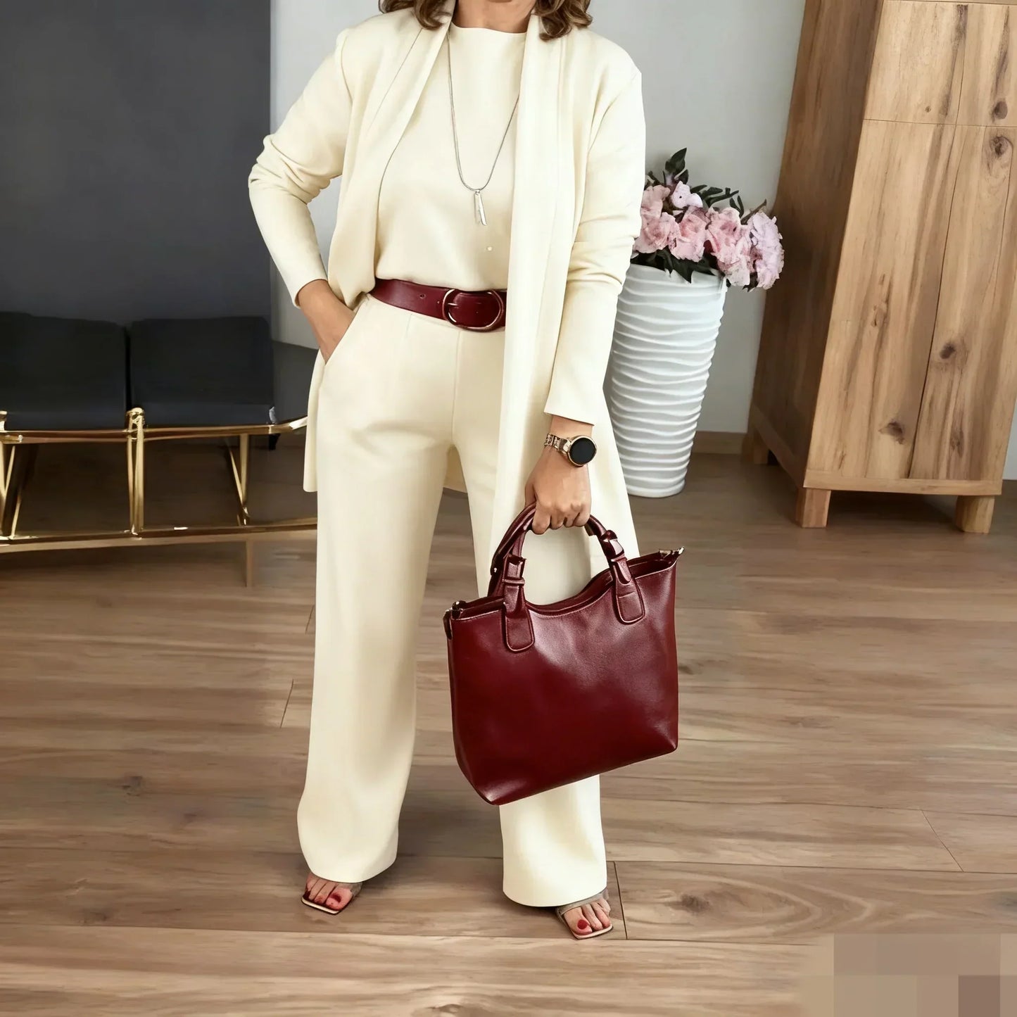 Gabriella | 3-Piece Set with Long Cardigan Elegant Comfort and Versatile Style