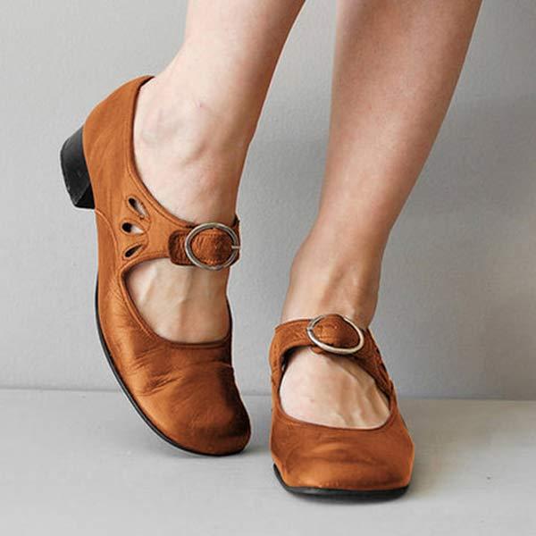 Women's Orthopedic Buckle Strap Low-Heel Comfort Walking Sandals