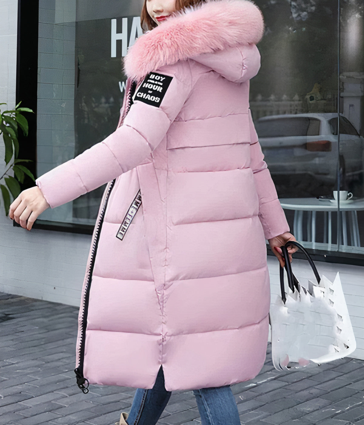 Joaquina® | Long coat with fur collar
