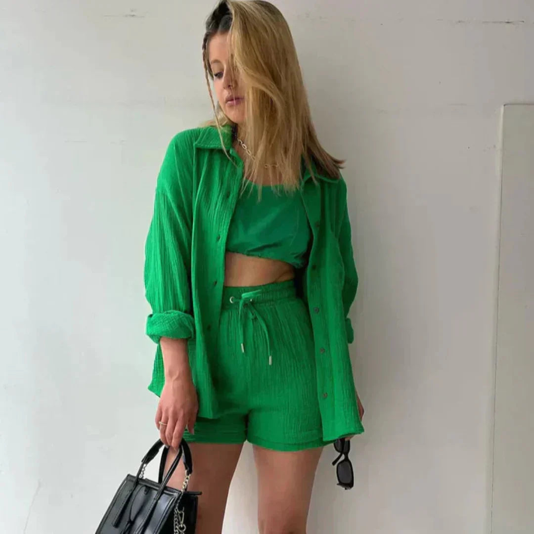 Adelie | Stylish Relaxed Fit Button-Up Set
