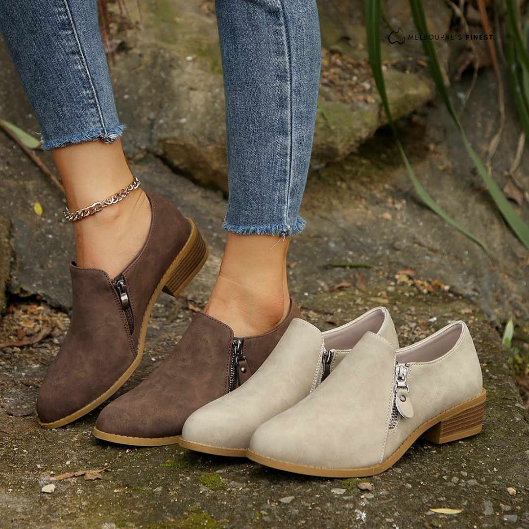 Women's Chic Ankle Boots with Zipper Detail