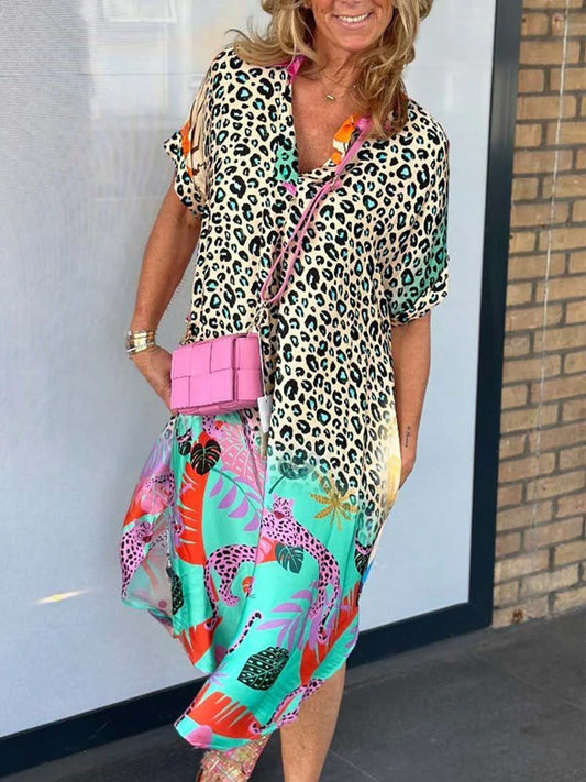 Marcie – Mixed Print Midi Dress
