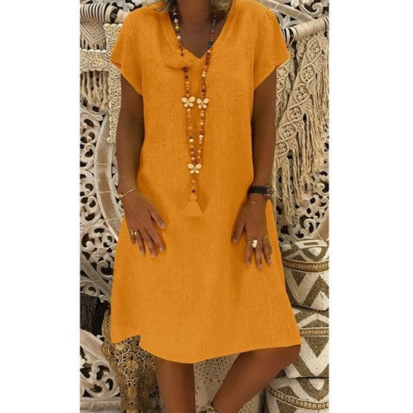 Daena – Relaxed Fit V-Neck Dress