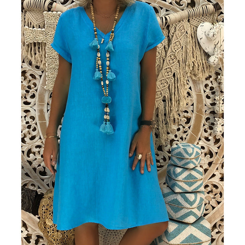 Daena – Relaxed Fit V-Neck Dress
