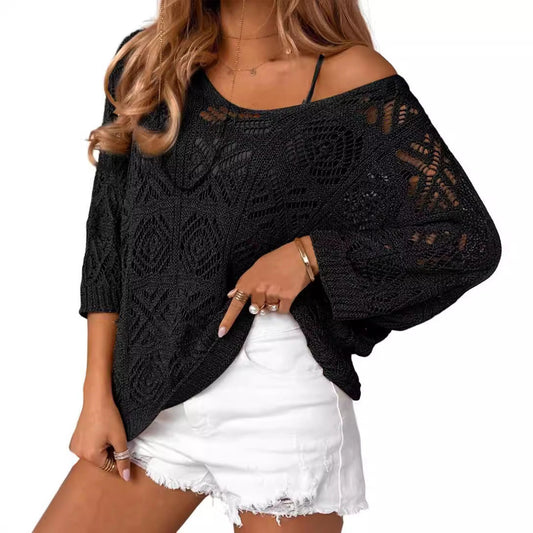 Gabrielle – Crochet Knit Pullover