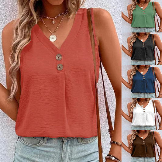 Florence – Sleeveless V-Neck Top