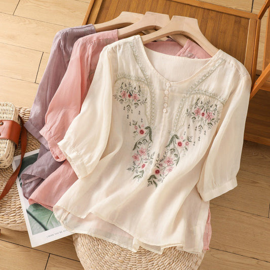 Tamsina – Embroidered Relaxed Blouse