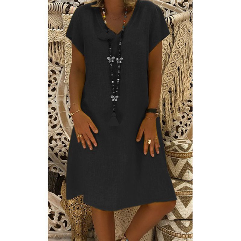 Daena – Relaxed Fit V-Neck Dress