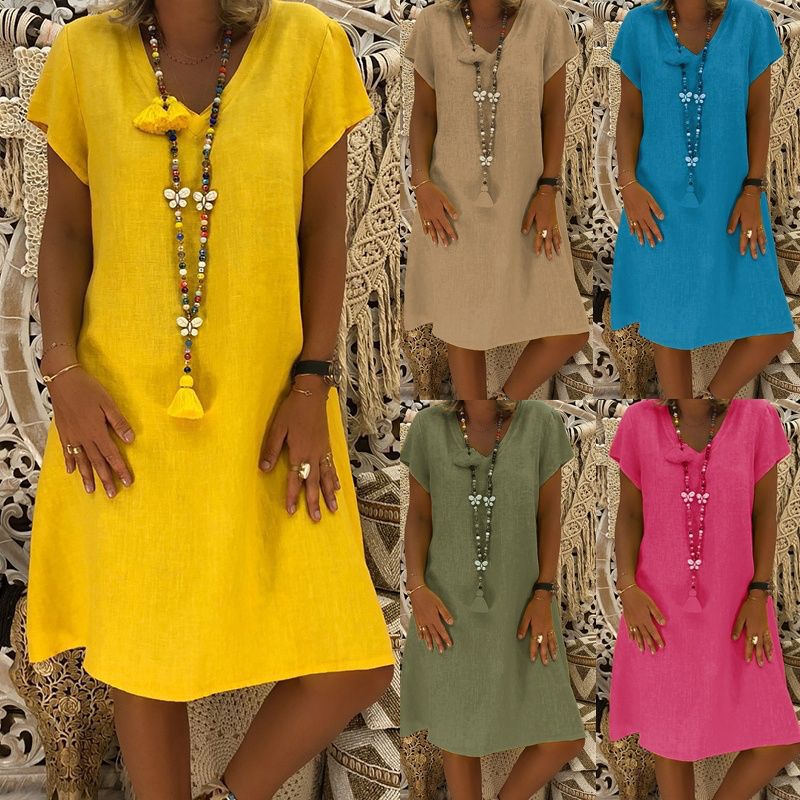Daena – Relaxed Fit V-Neck Dress