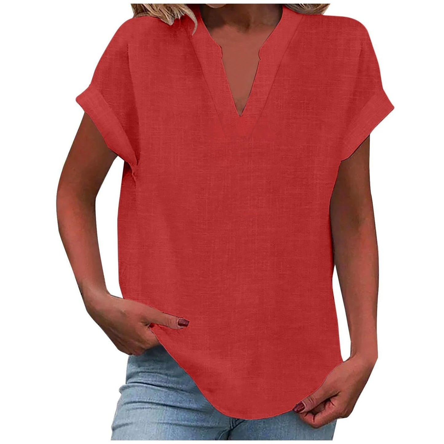 Xavina – Relaxed V-Neck Blouse