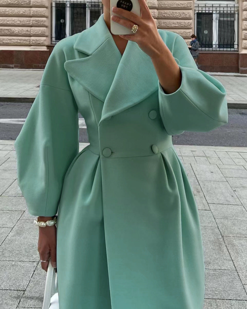 Dulce | Coat with puff sleeves and lapels