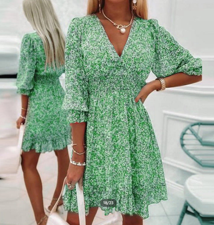 Lena – Floral Smocked Midi Dress