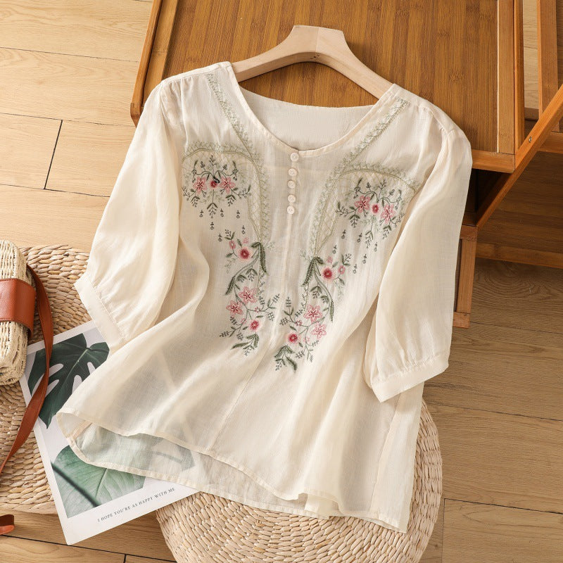 Tamsina – Embroidered Relaxed Blouse