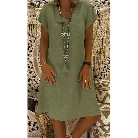 Daena – Relaxed Fit V-Neck Dress