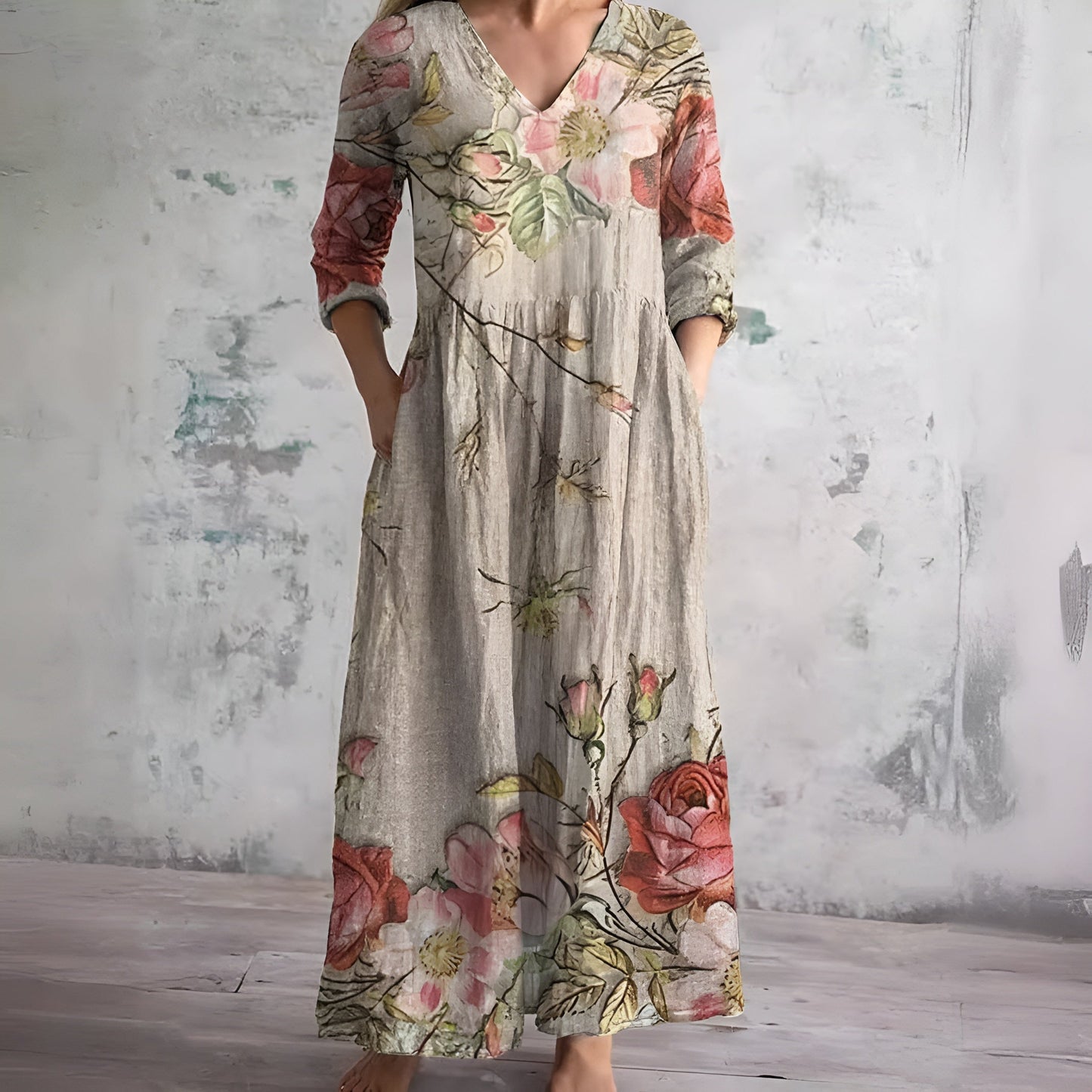 Nadine – Floral Print Maxi Dress