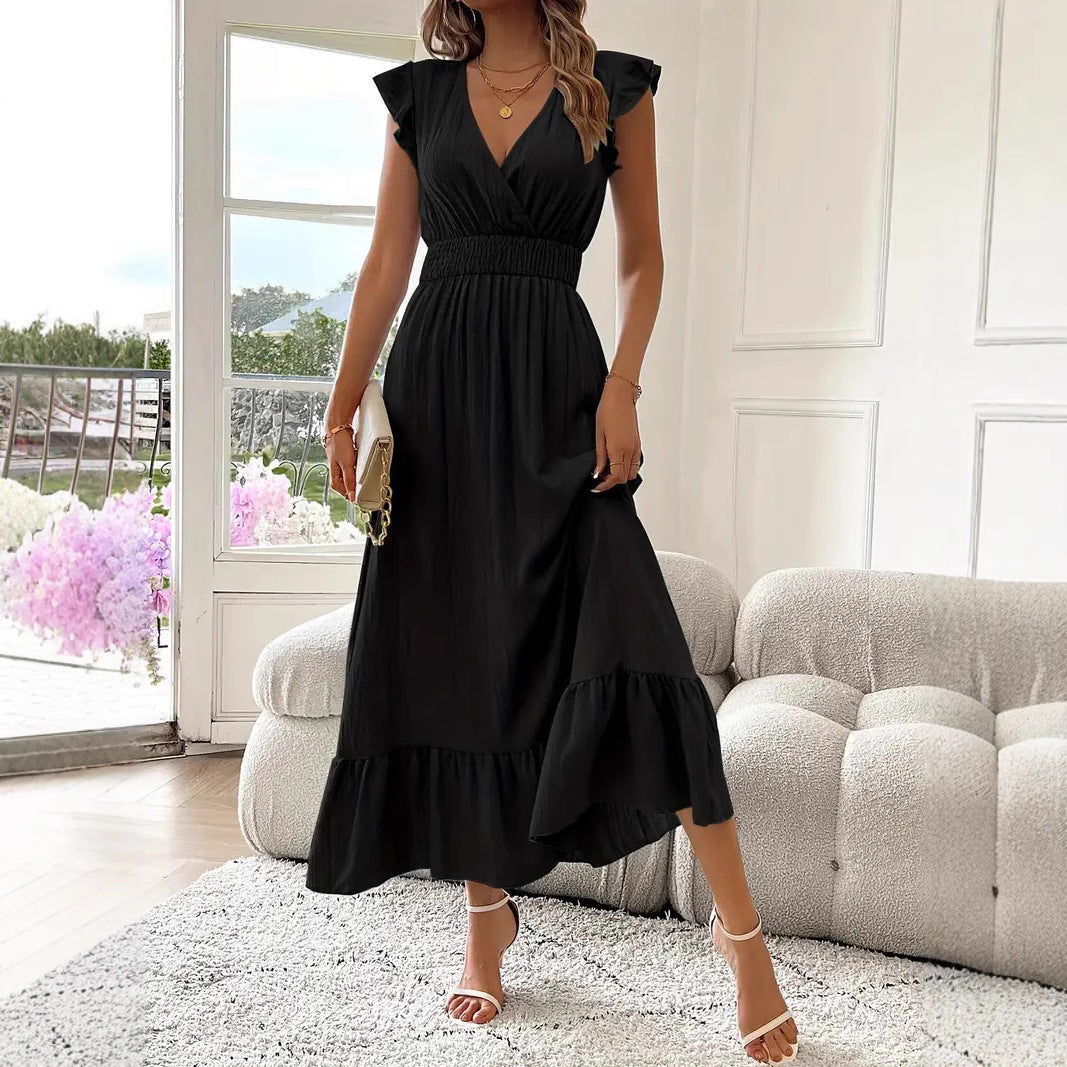 Terry – Ruffle Sleeve Smocked Midi Dress