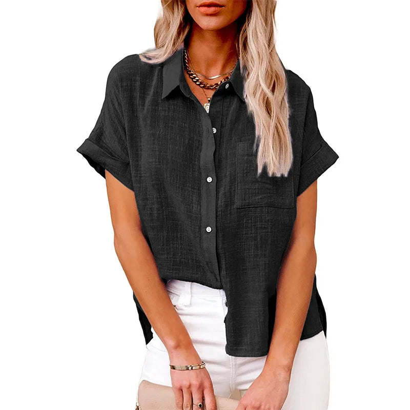 Anastasia – Textured Short Sleeve Polo Shirt