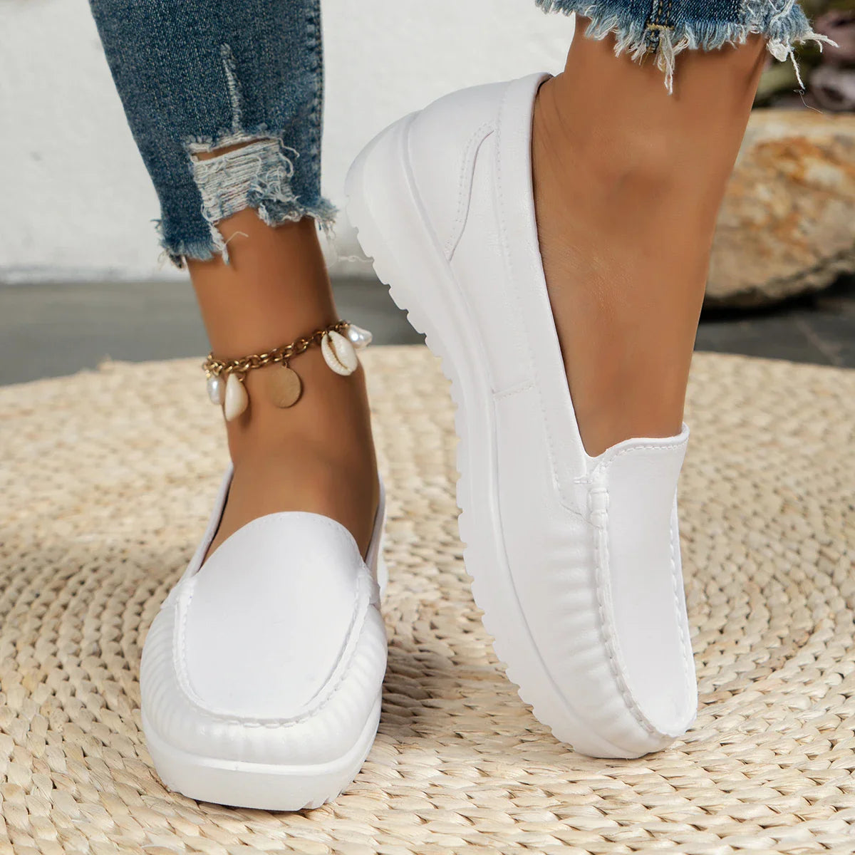 Women's Slip-On Comfort Shoes with Non-Slip Thick Sole