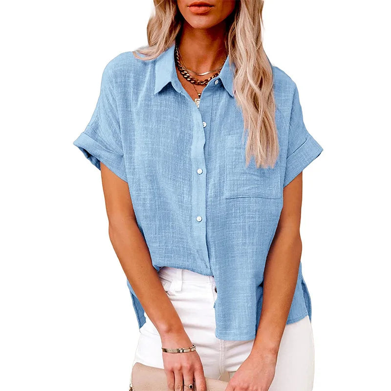 Anastasia – Textured Short Sleeve Polo Shirt
