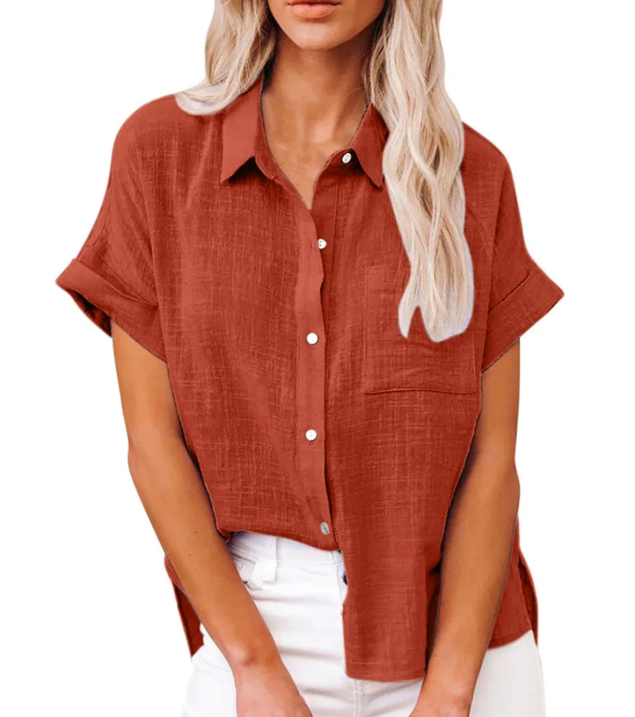 Anastasia – Textured Short Sleeve Polo Shirt