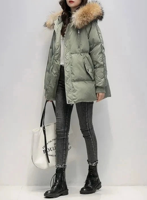 Ella® | Winter coat with faux fur hood