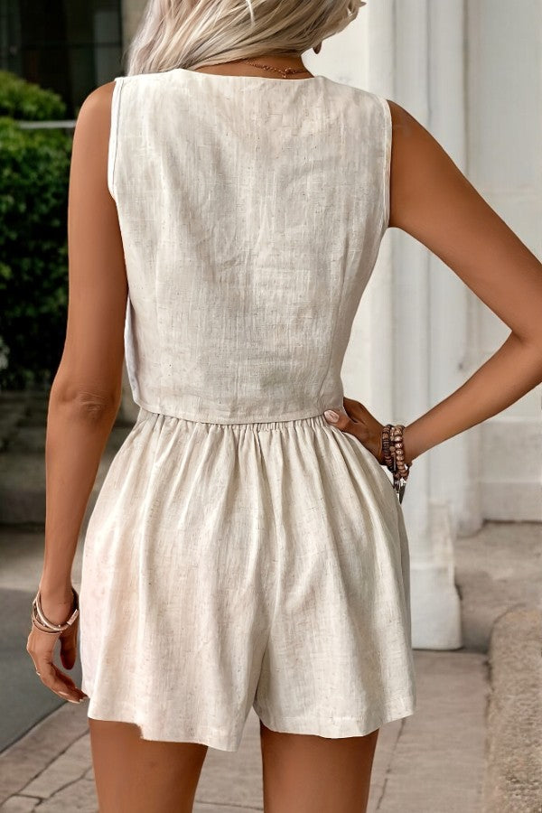 ELENWEN – TRENDY SLEEVELESS VEST AND SHORTS SET