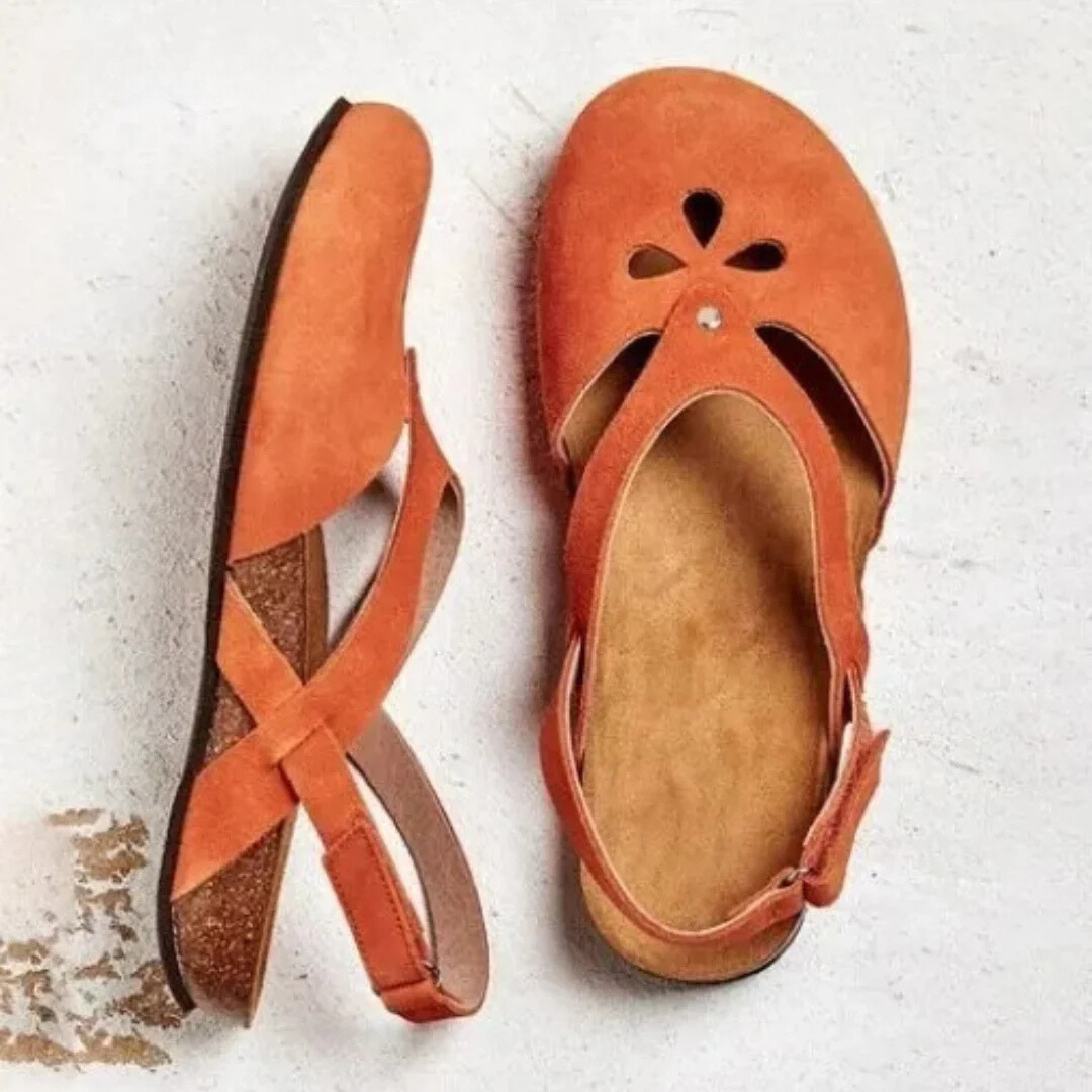 Women's Orthopedic Cross-Strap Closed Toe Slingback Sandals
